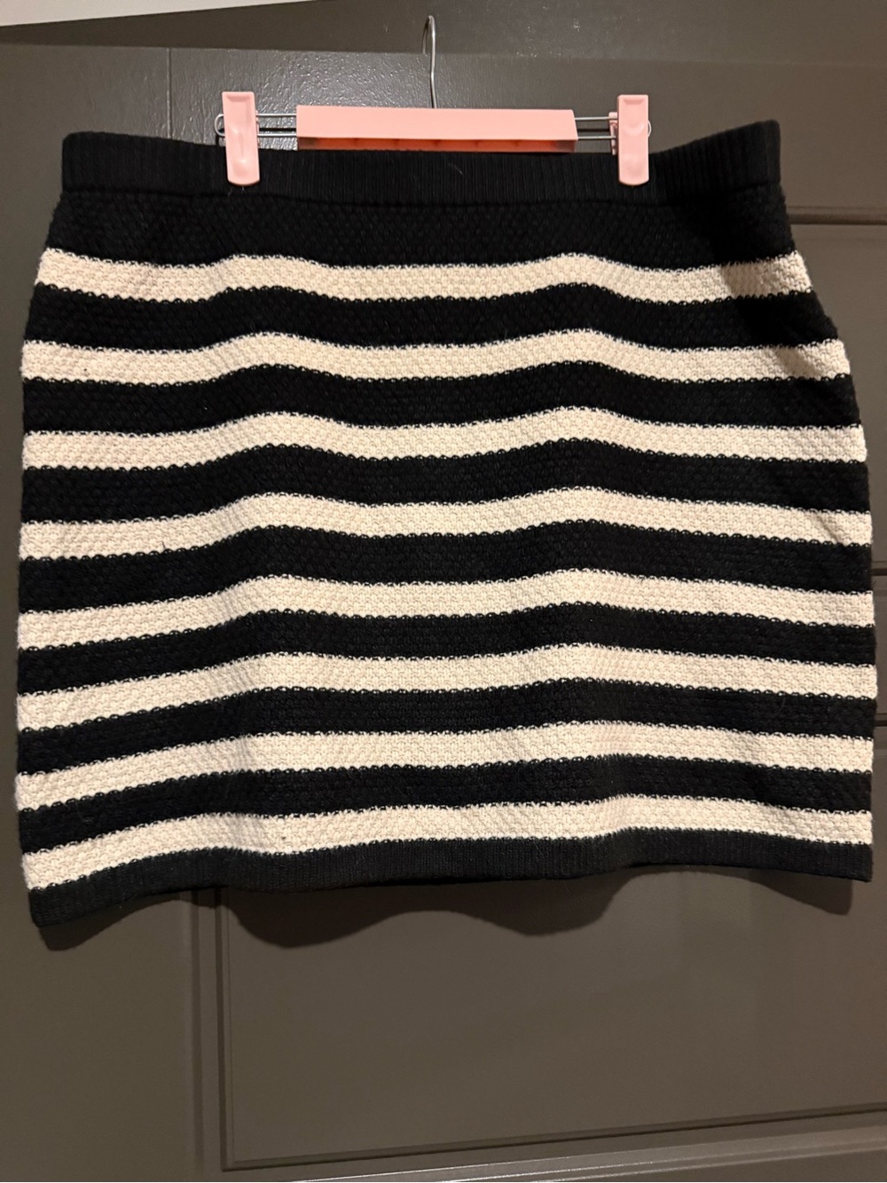 a new day Black and White Striped Knit Mini Skirt